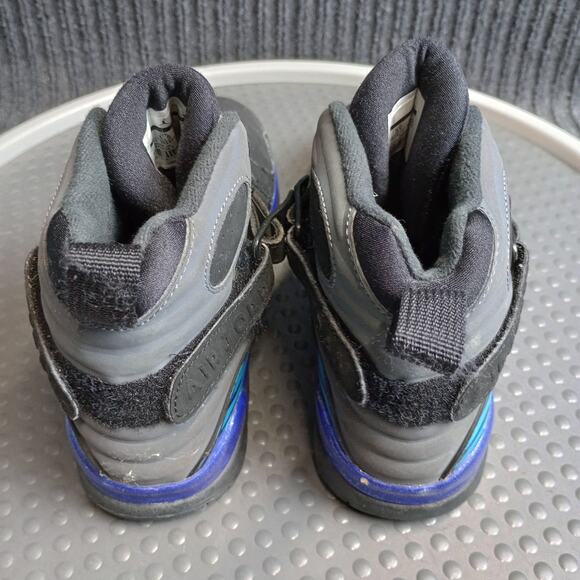 Nike Air Jordan 8 VIII Retro Youth Sneakers Black Aqua Size 5Y - Picture 7 of 10